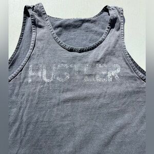 Men's HUSTLER Tank Top Shirt Black Spell-Out NO SIZE Lifestyle Las Vegas Flynt